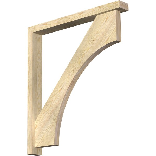 Ekena Millwork Westlake Block Rough Sawn Bracket w/ Offset Brace, Douglas Fir, 4"W x 34"D x 38"H BKT0402X34X38WTL05RDF - main